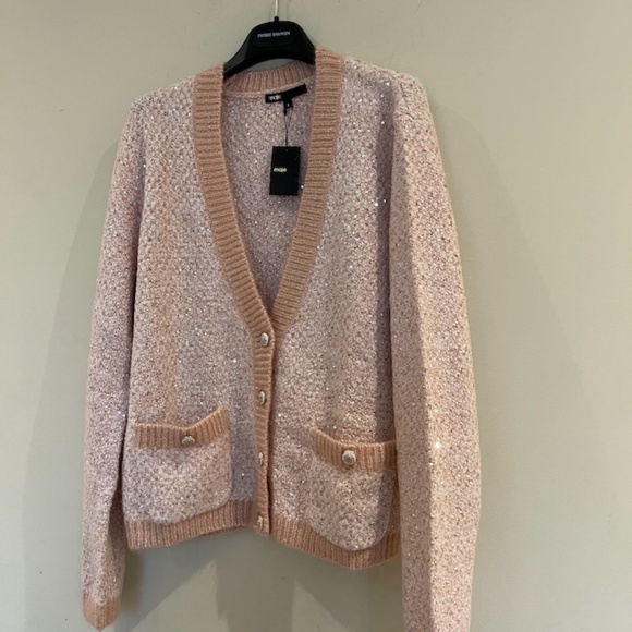 Maje DECORATIVE KNIT CARDIGAN Sz US8 - Picture 5 of 13